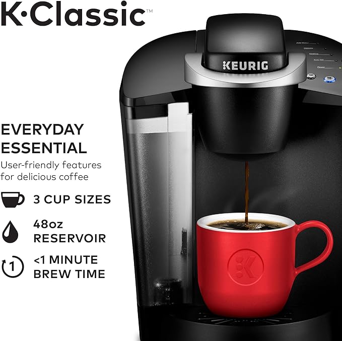 Keurig K-Classic Single Serve K-Cup Pod Coffee Maker, Rhubarb