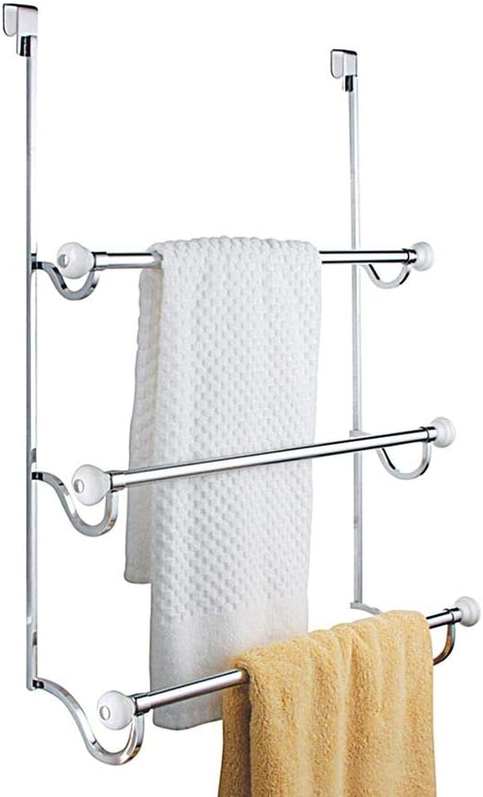 The Best iDesign Over the Door Towel Rack - The York Collection, Brushed Nickel