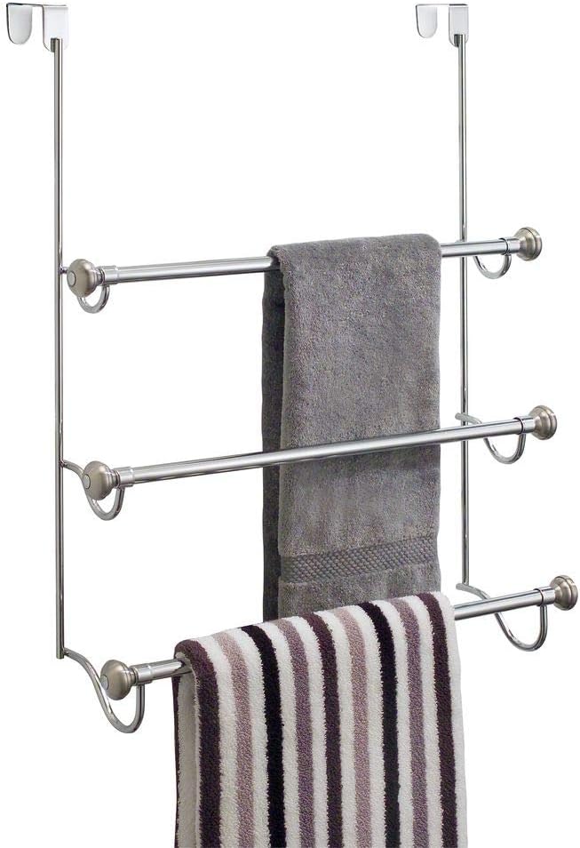 The Best iDesign Over the Door Towel Rack - The York Collection, Brushed Nickel