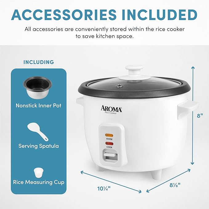 The Best Aroma Housewares Aroma 6-cup (cooked) 1.5 Qt. One Touch Rice Cooker