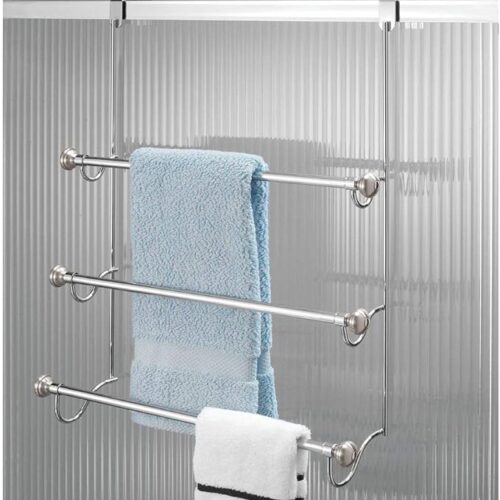 The Best iDesign Over the Door Towel Rack – The York Collection, Brushed Nickel