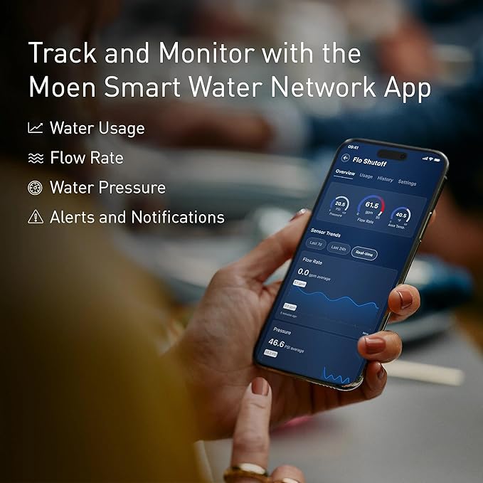  best Moen Flo Smart Water Monitor, Wi-Fi Water Leak Detector, Automatic Shutoff for 1-Inch Pipes (900-006)